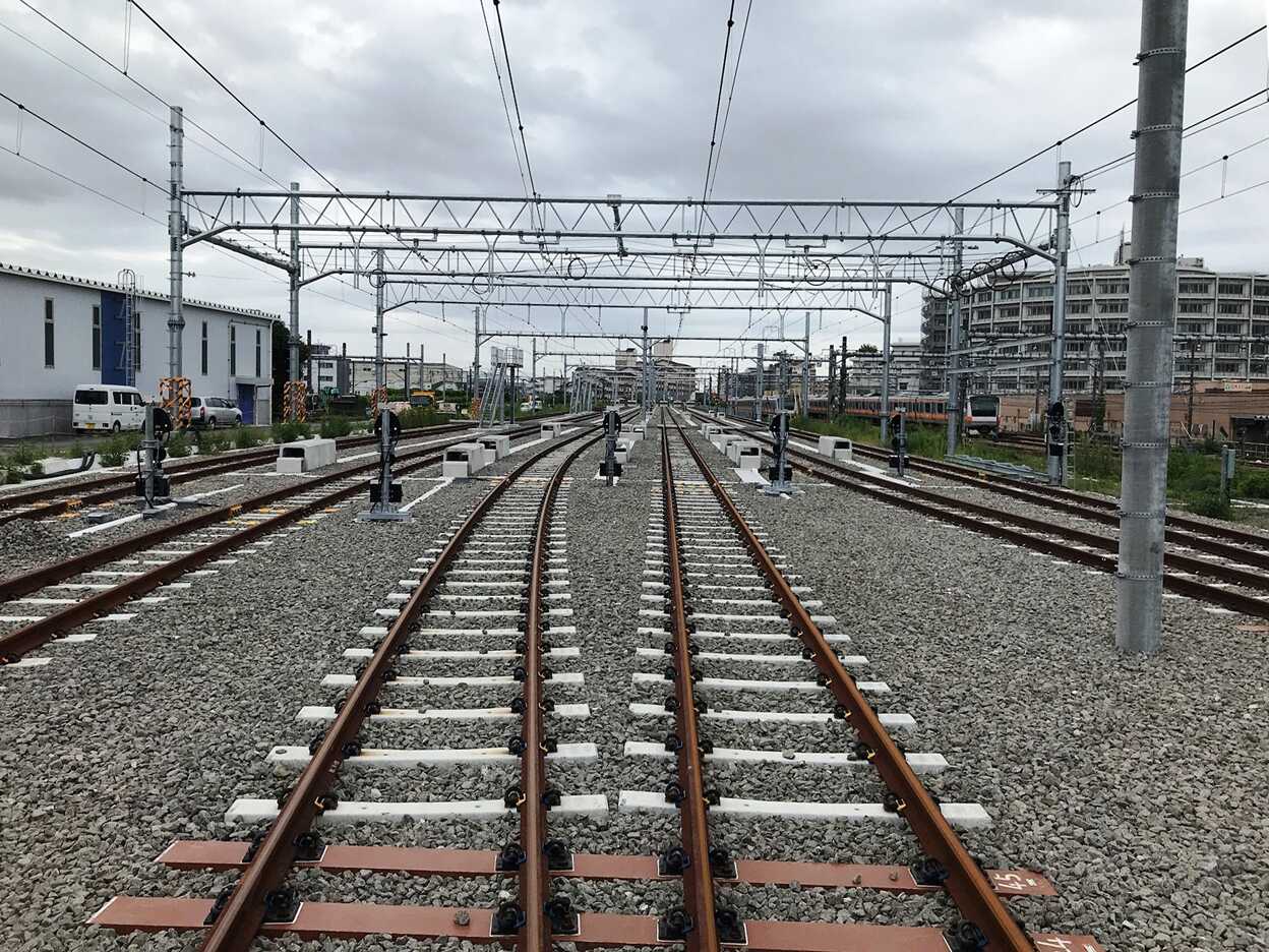 電留線新設工事の風景