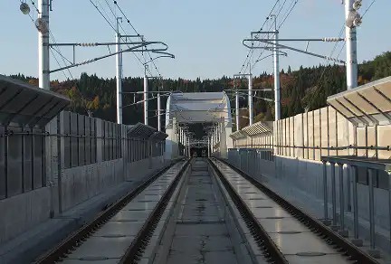 北海道新幹線新設工事の様子