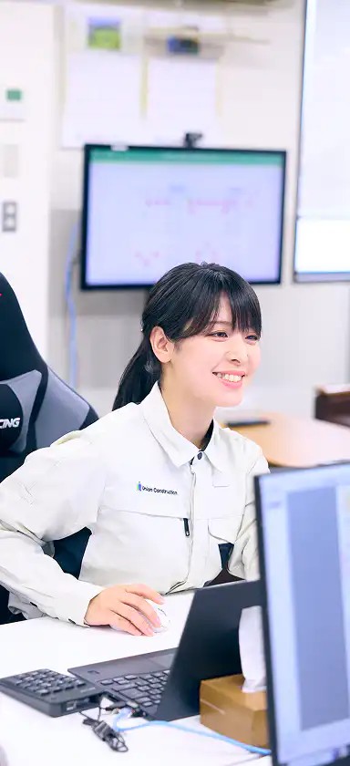 ユニオン建設の作業員の作業風景